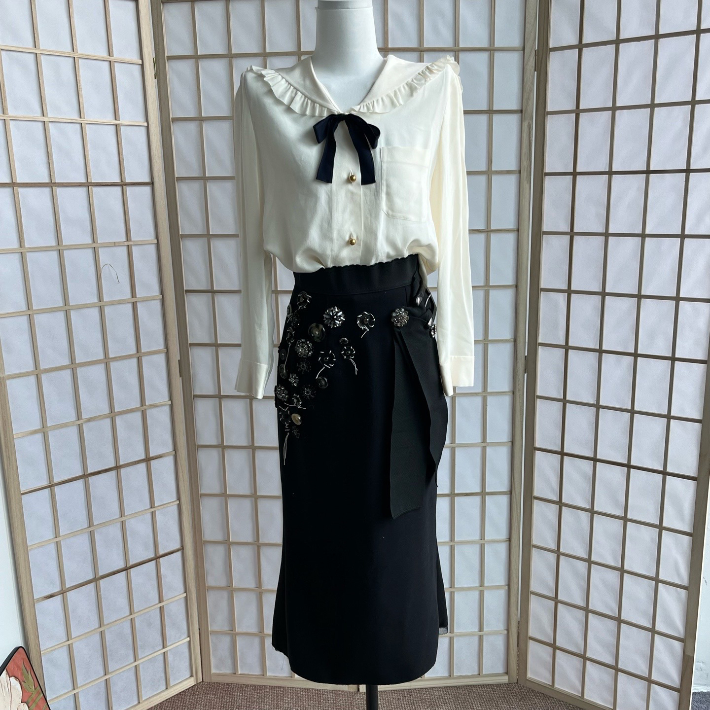 99新 MIU MIU/缪缪 A9526 DG 半身裙 99新 38码 腰围68 裙长80