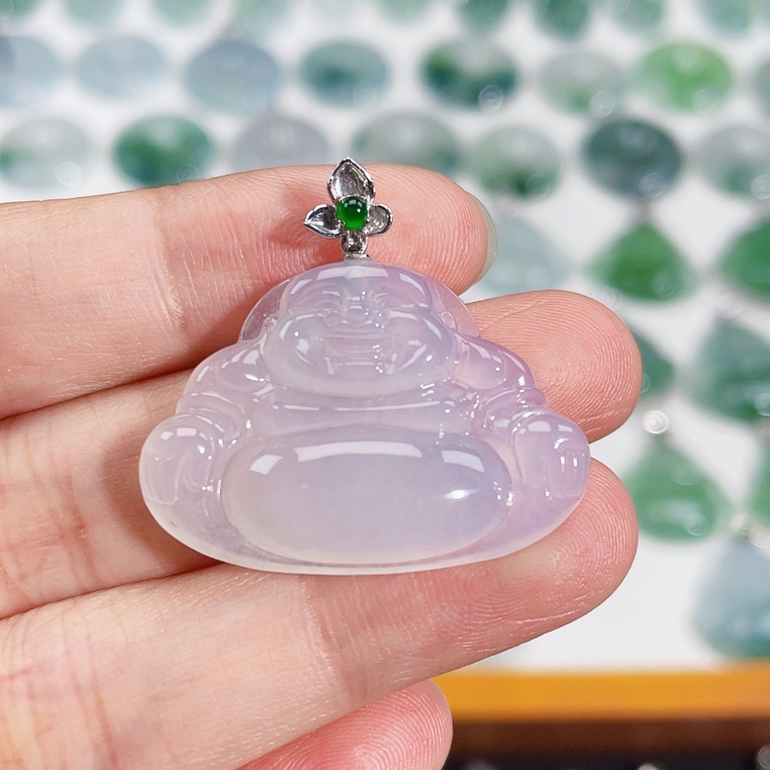 颈饰18K金镶嵌翡翠吊坠