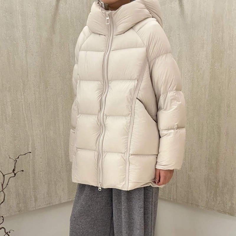 【师师专属】2025新款羽绒服女泡芙中长款加厚90白鸭绒冬季外套