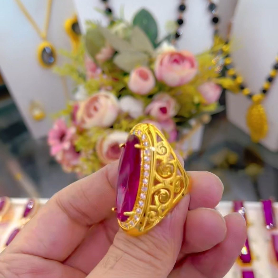 铜合金戒指 DANA高端满锆钻戒指18号