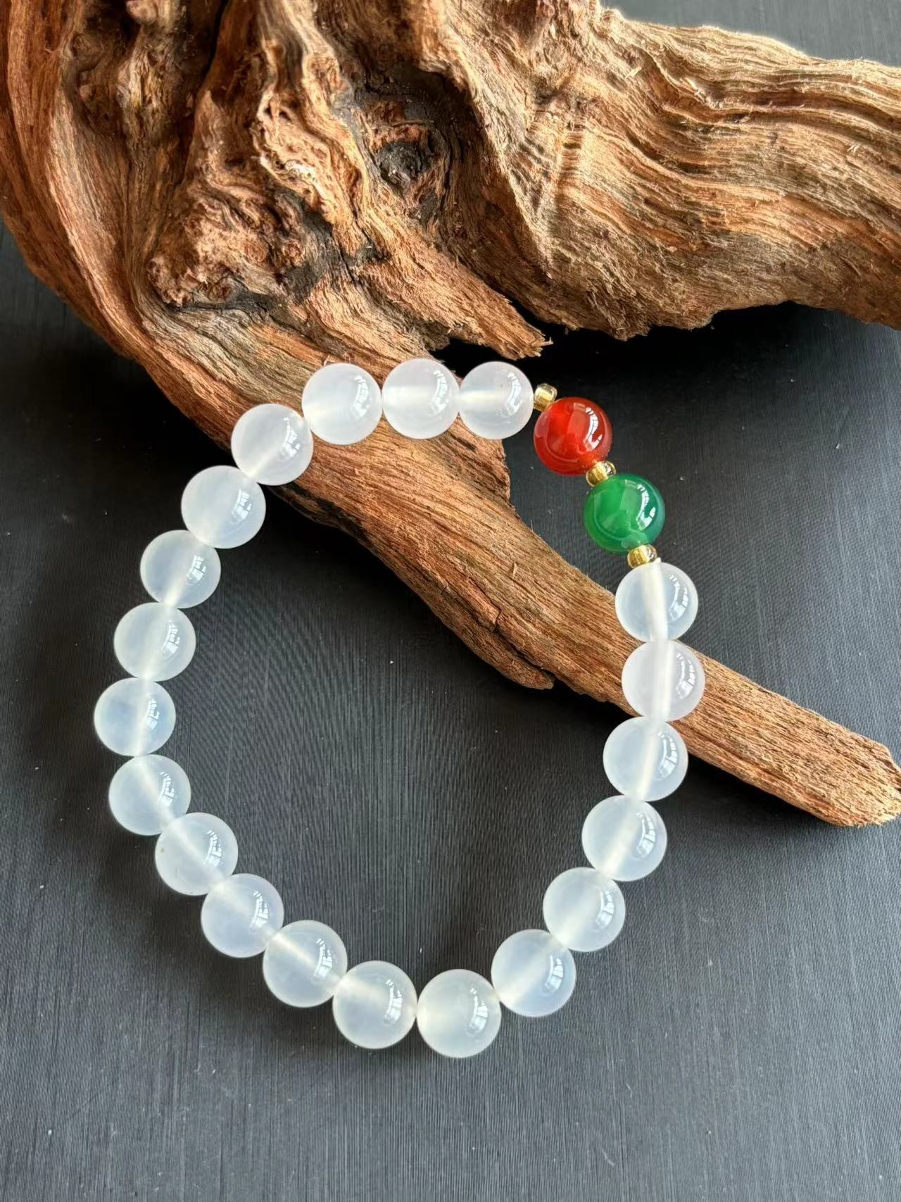 【之都】天然玉髓白手串 （多样性发货）