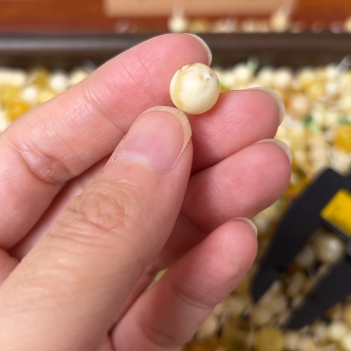 蜜蜡未镶嵌裸石9.7mm有坑