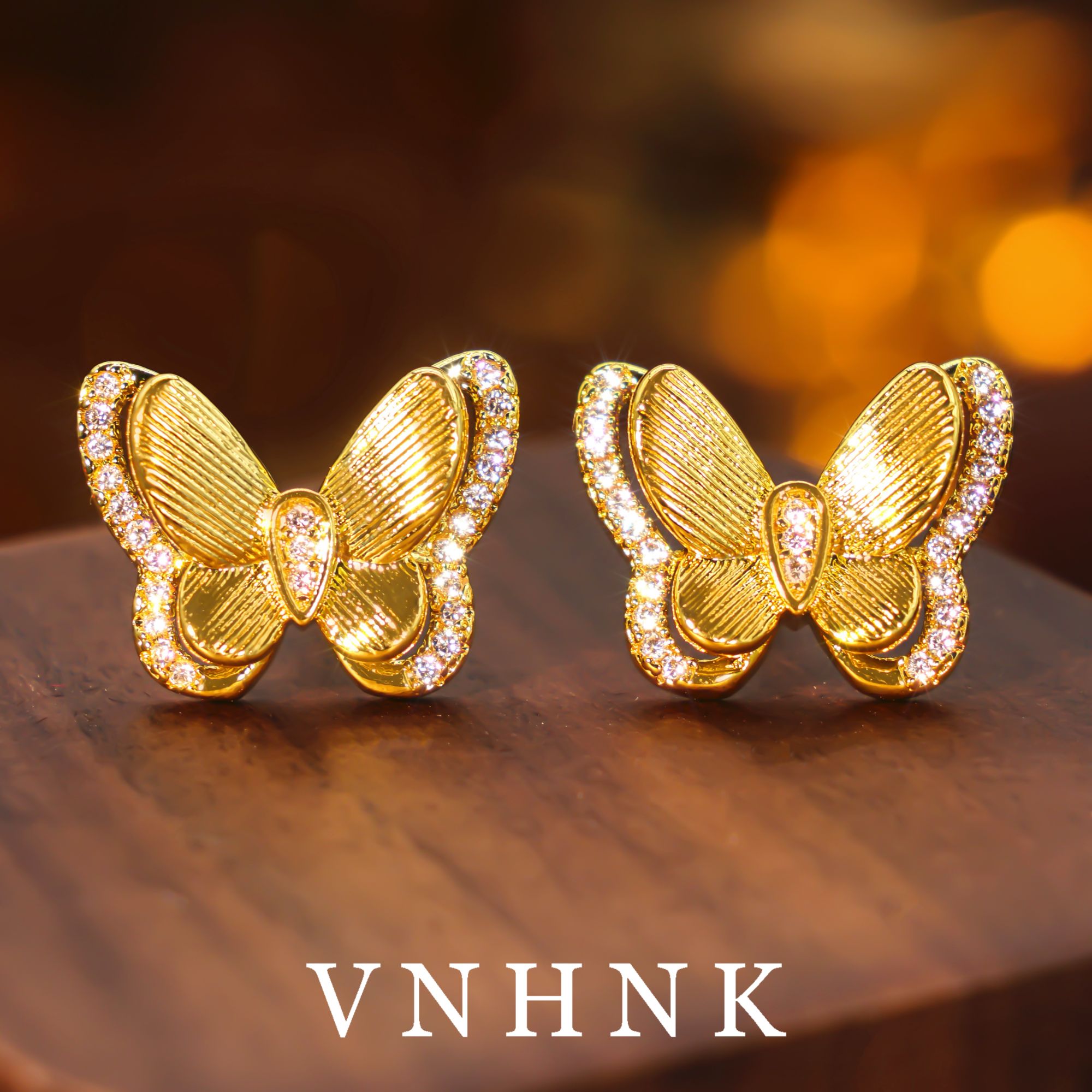 铜合金合成锆石耳饰 美可儿   M466   金色精致气质耳环预售