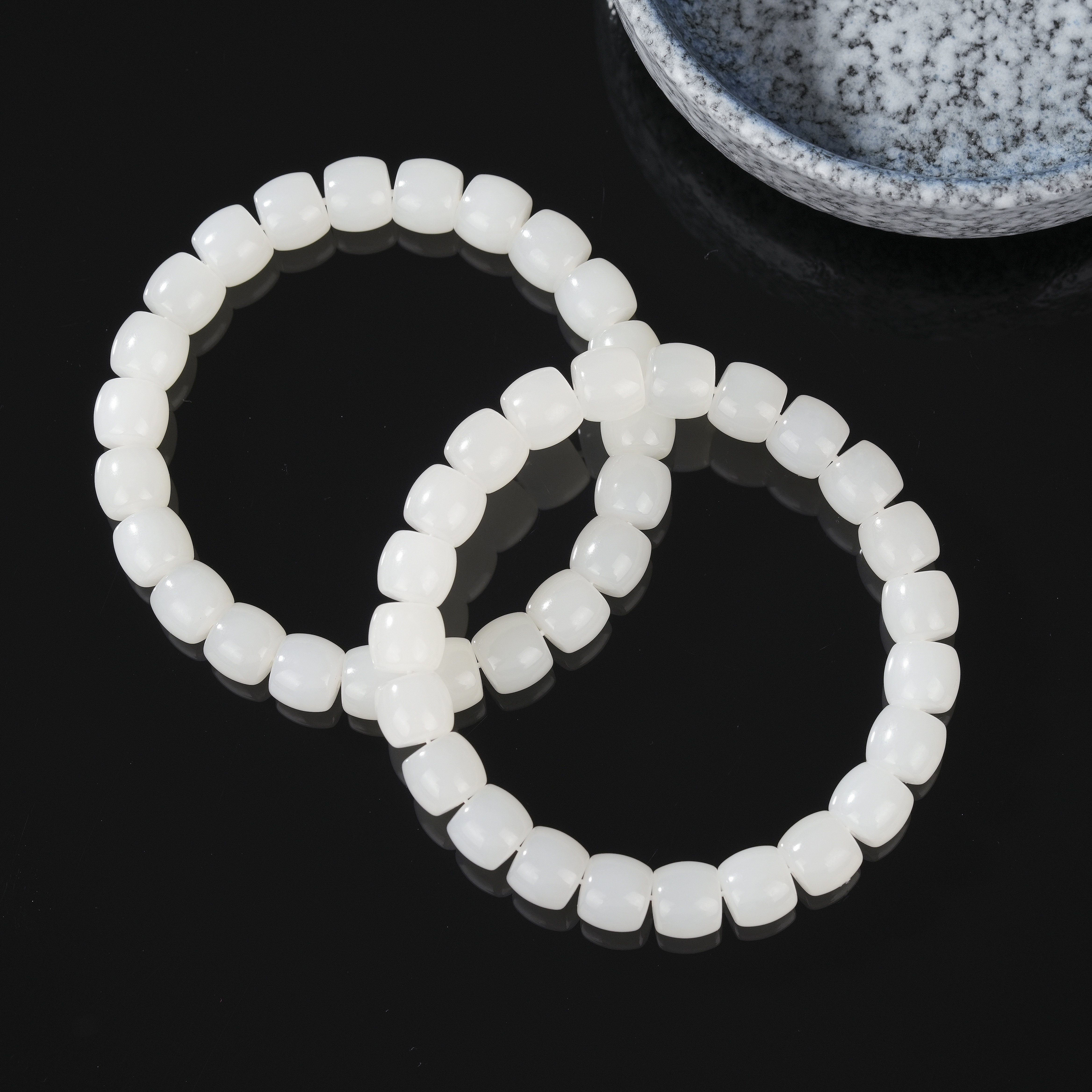 【云上好物】DS24761-22 和田玉单圈手串多样性发一件-约9*8mm （JG）