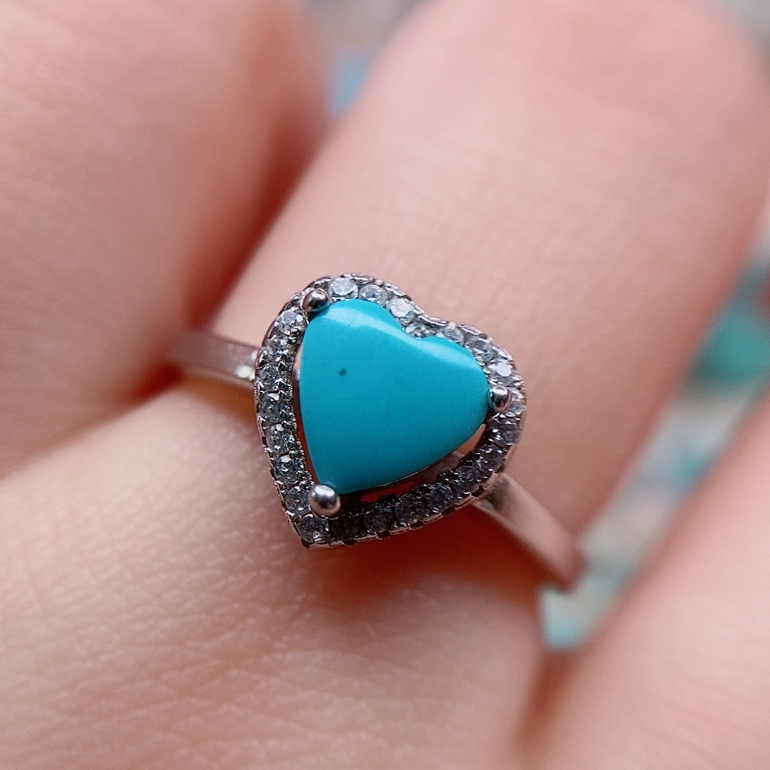 绿松石戒指银S925镶嵌