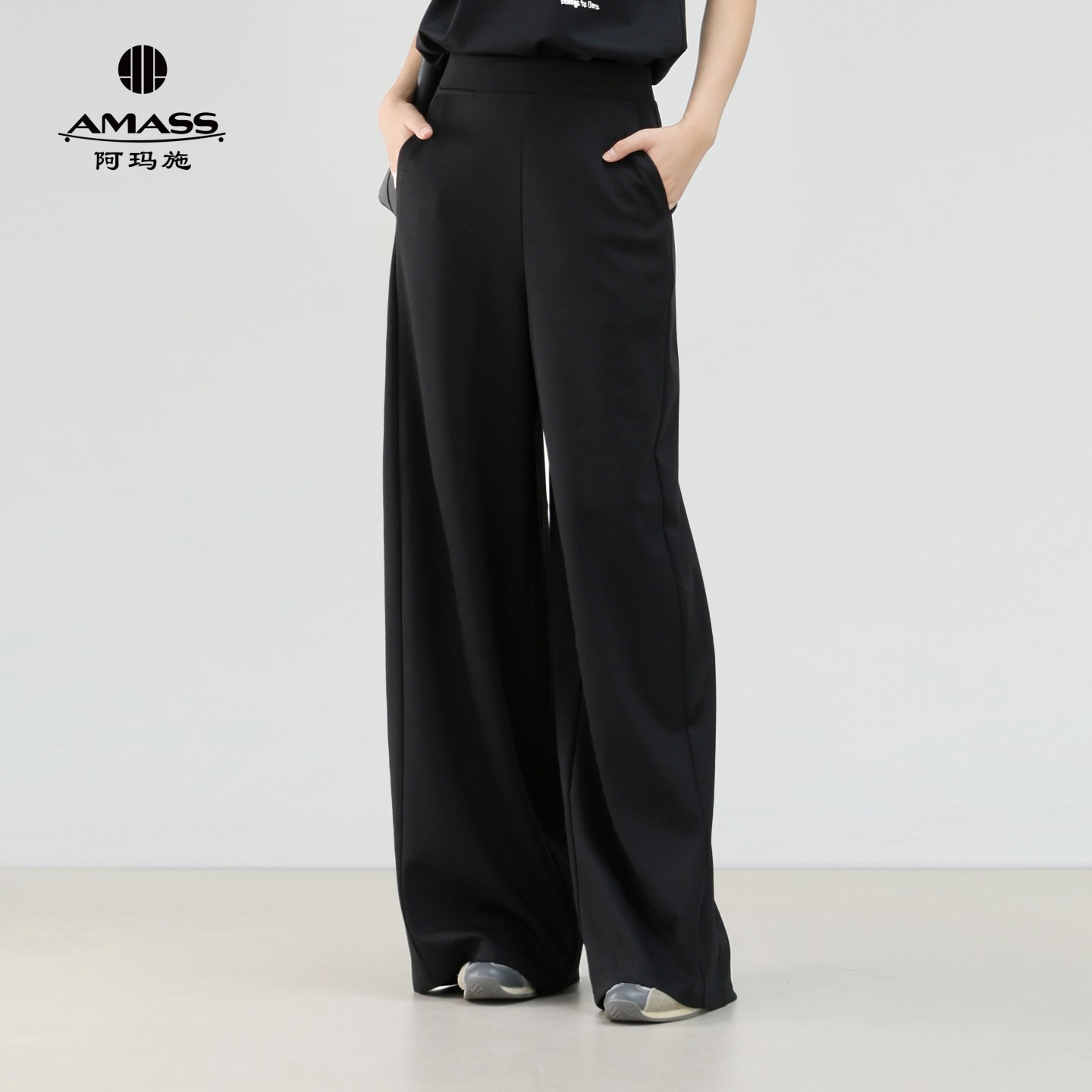 AMASS/阿玛施新款显瘦百搭通勤西装裤高腰显瘦简约直筒裤女510123