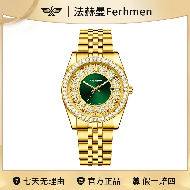 流金系列《日志款》商务夜光全自动男士腕表F8585