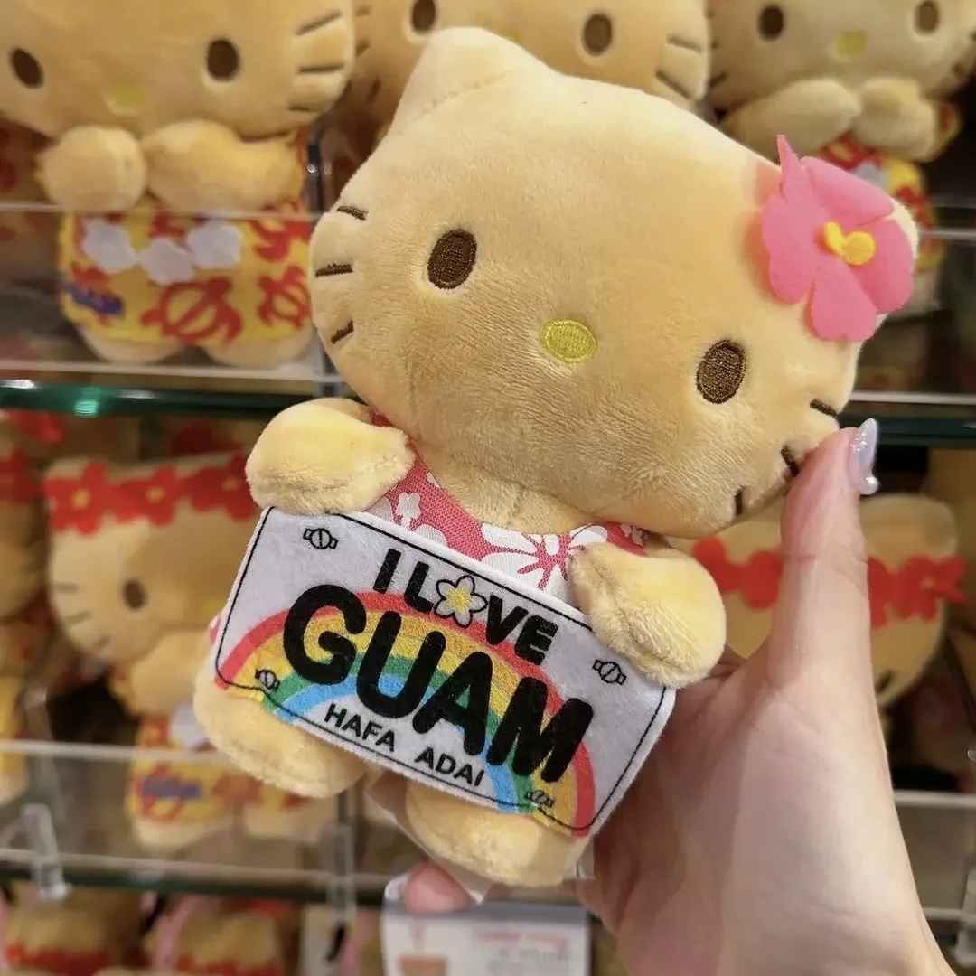 【关岛限定】正版HELLOKITTY夏威夷关岛黑皮车牌挂件