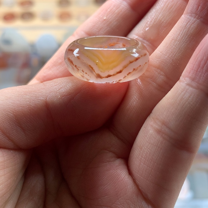 玛瑙/玉髓未镶嵌戒指16.5圈口