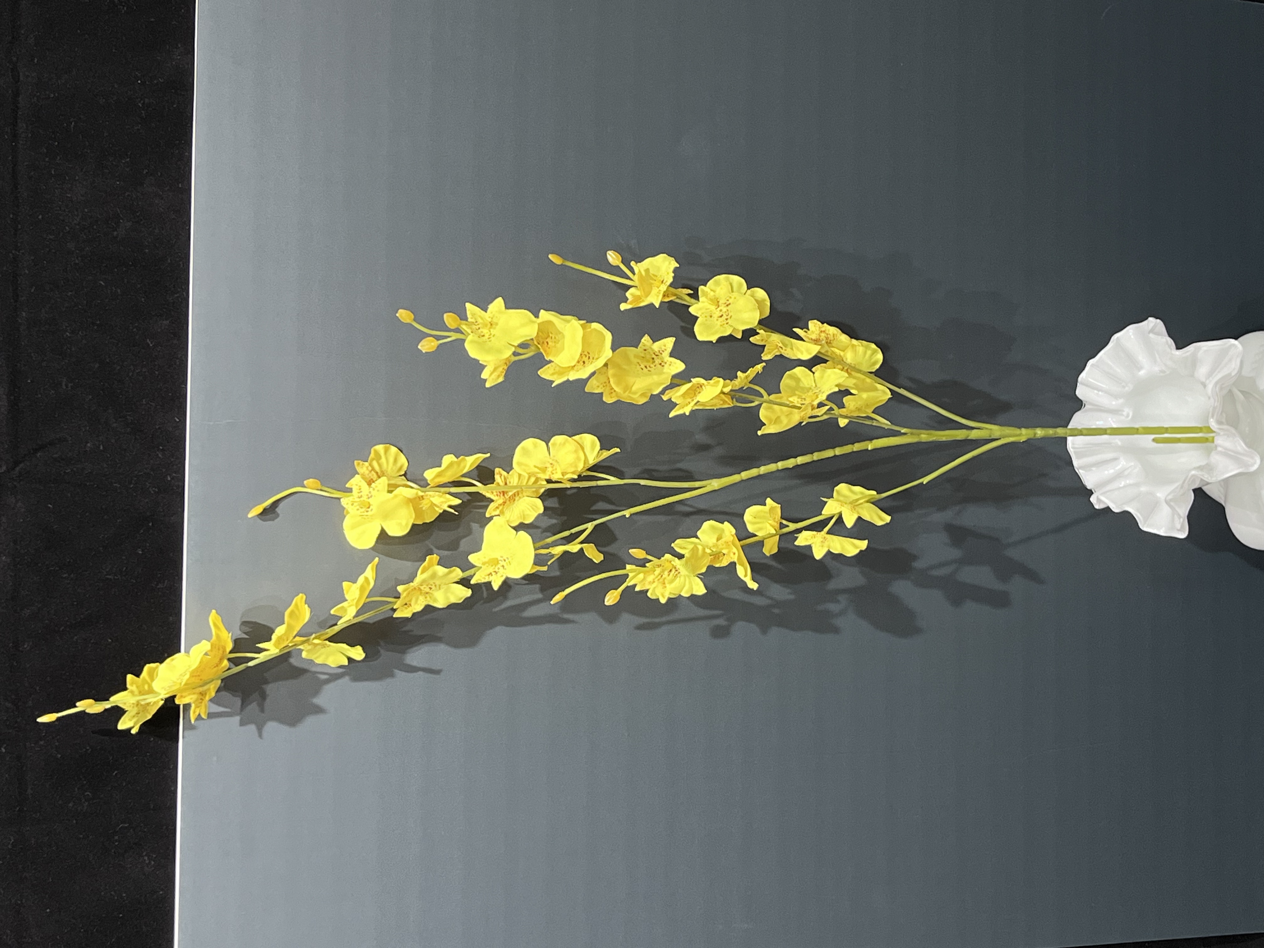 【裕澜】柠檬黄跳舞兰 绢布 优美线条 点缀 94CM高