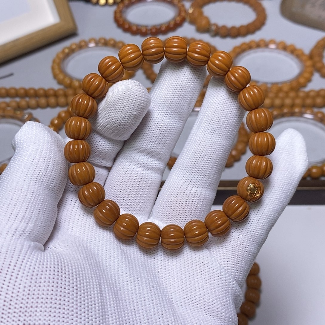 猴头核桃手串金标瓜珠10左右15号