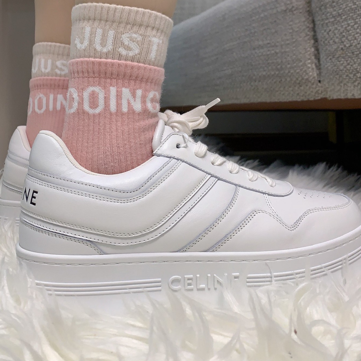 95新 Celine/思琳 厚底松糕鞋 35码 
