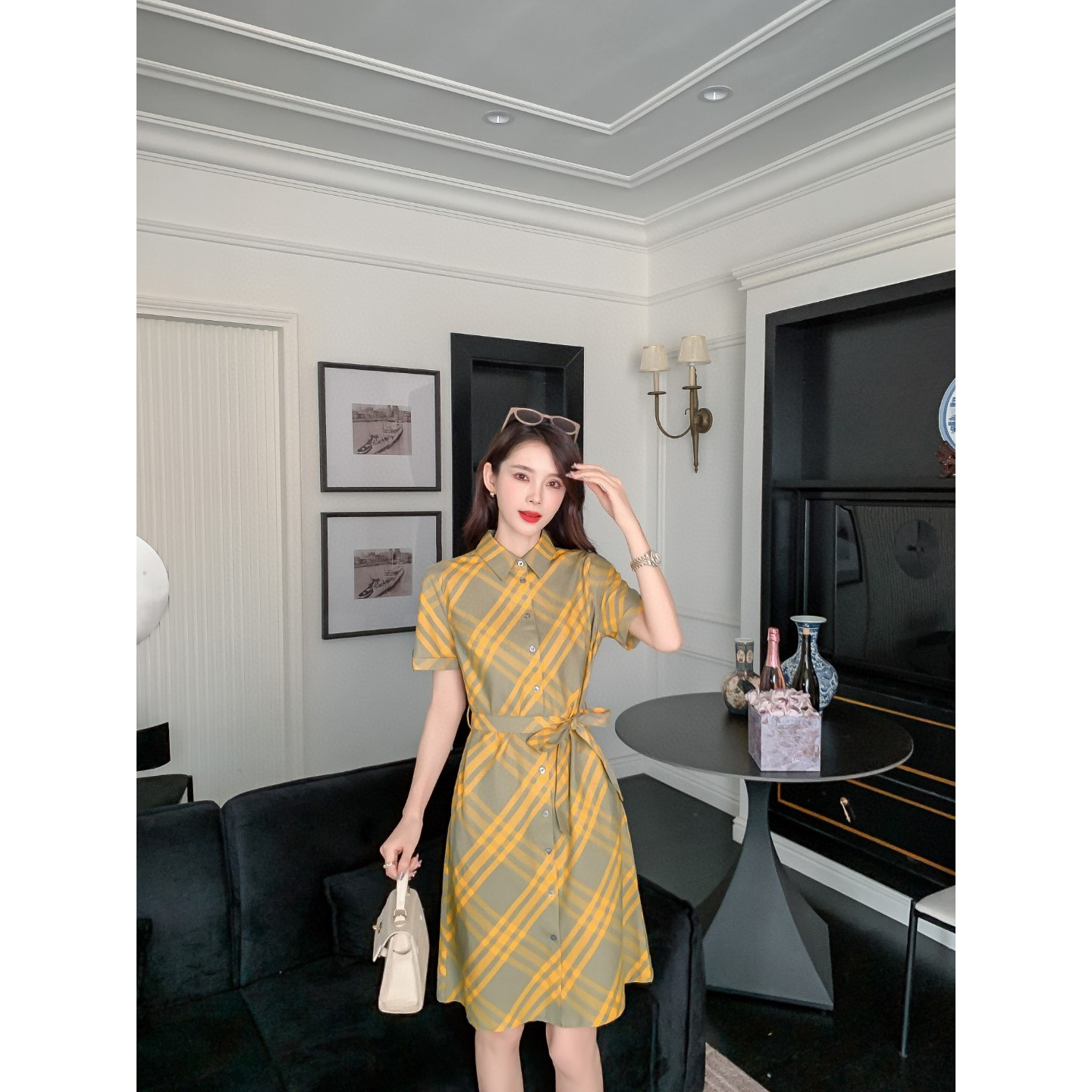 Y10 经典时尚百搭格子裙185008