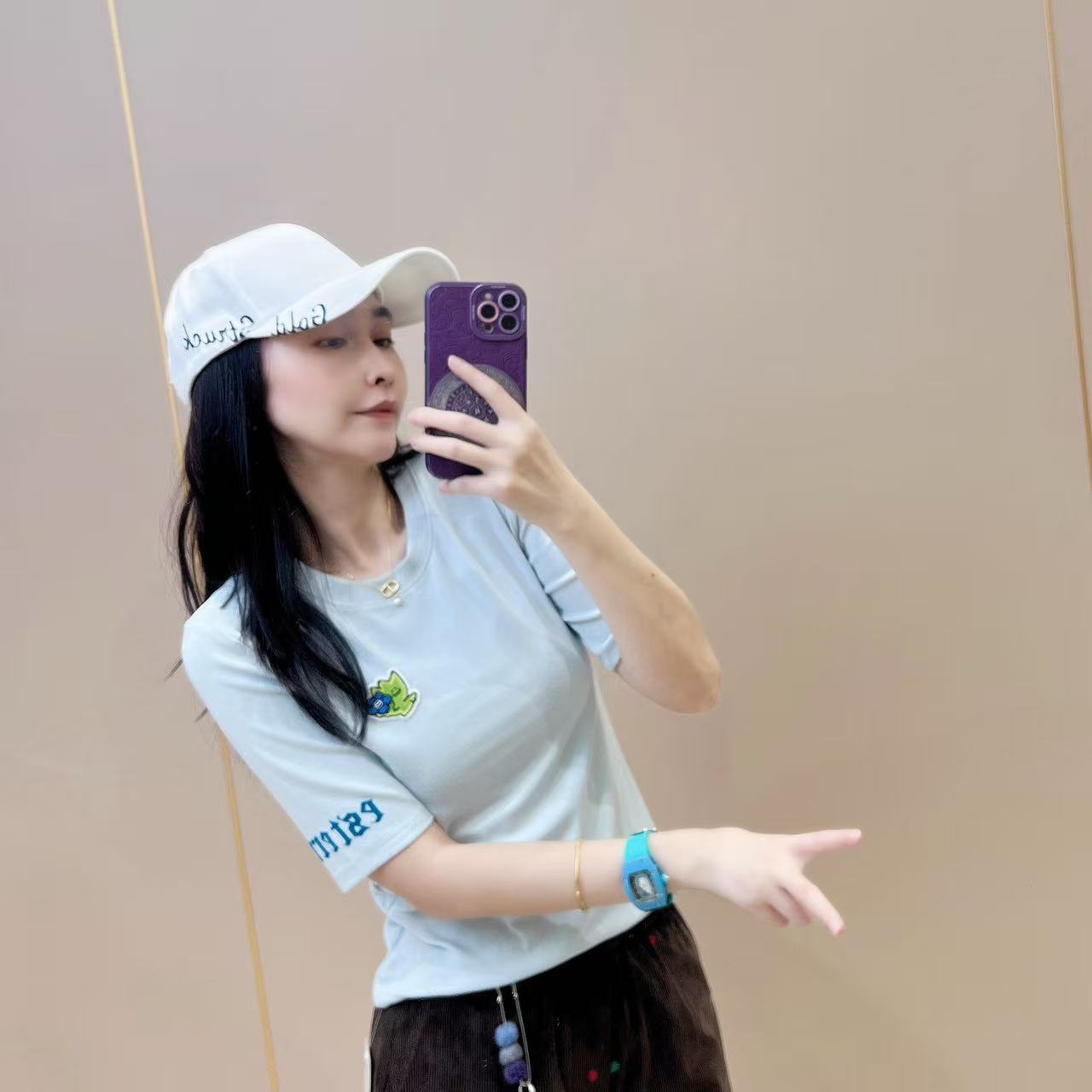 修身小版型新款中袖509101显瘦洋气时尚百搭休闲体恤五分袖圆领