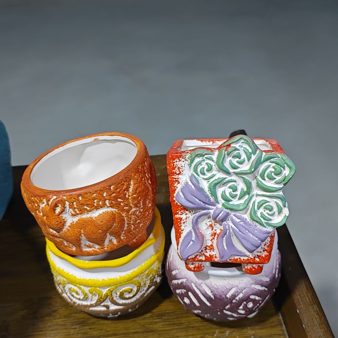 红陶吸水透气的白陶花盆凑满12发货