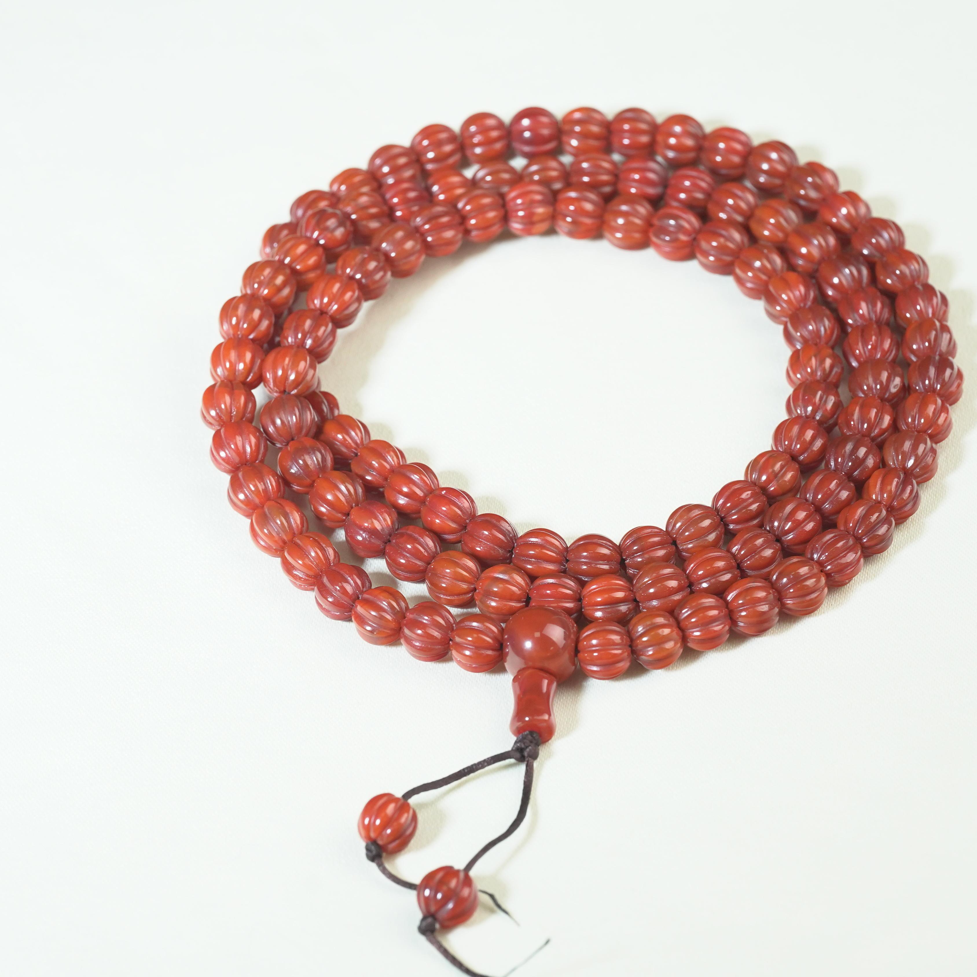 二十世纪南红玛瑙念珠【古珠精选】AAJD250224002多样性发货