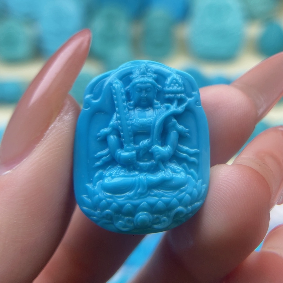 绿松石虚空藏，尺寸21/27/9未镶嵌