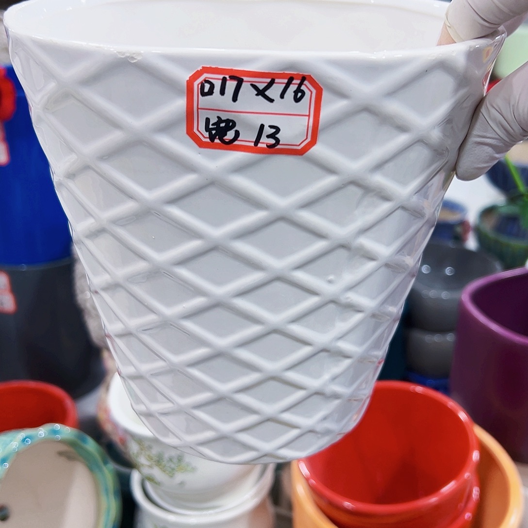 有孔外贸尾单陶瓷花盆凑单10米包邮