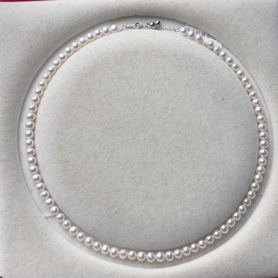 洋***让颈饰银S925镶嵌淡水珍珠5-6mm