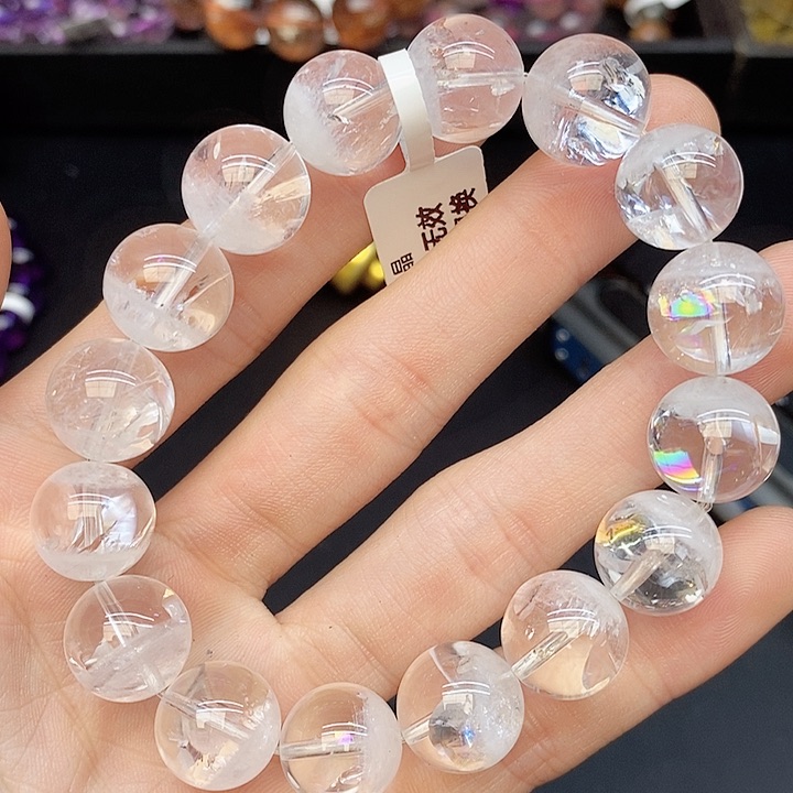 水晶手链未镶嵌33白幽灵13mm