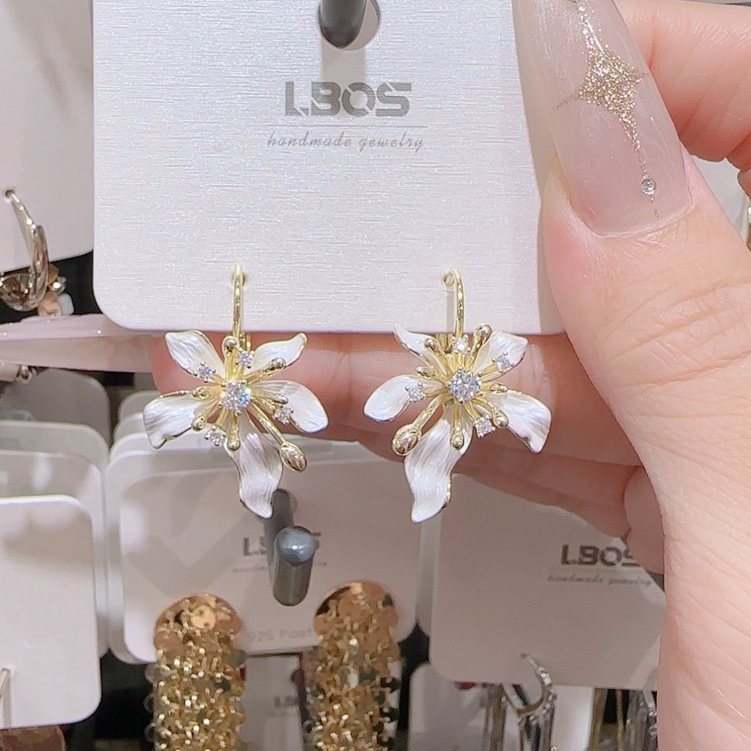 锆石铜合金925银耳环