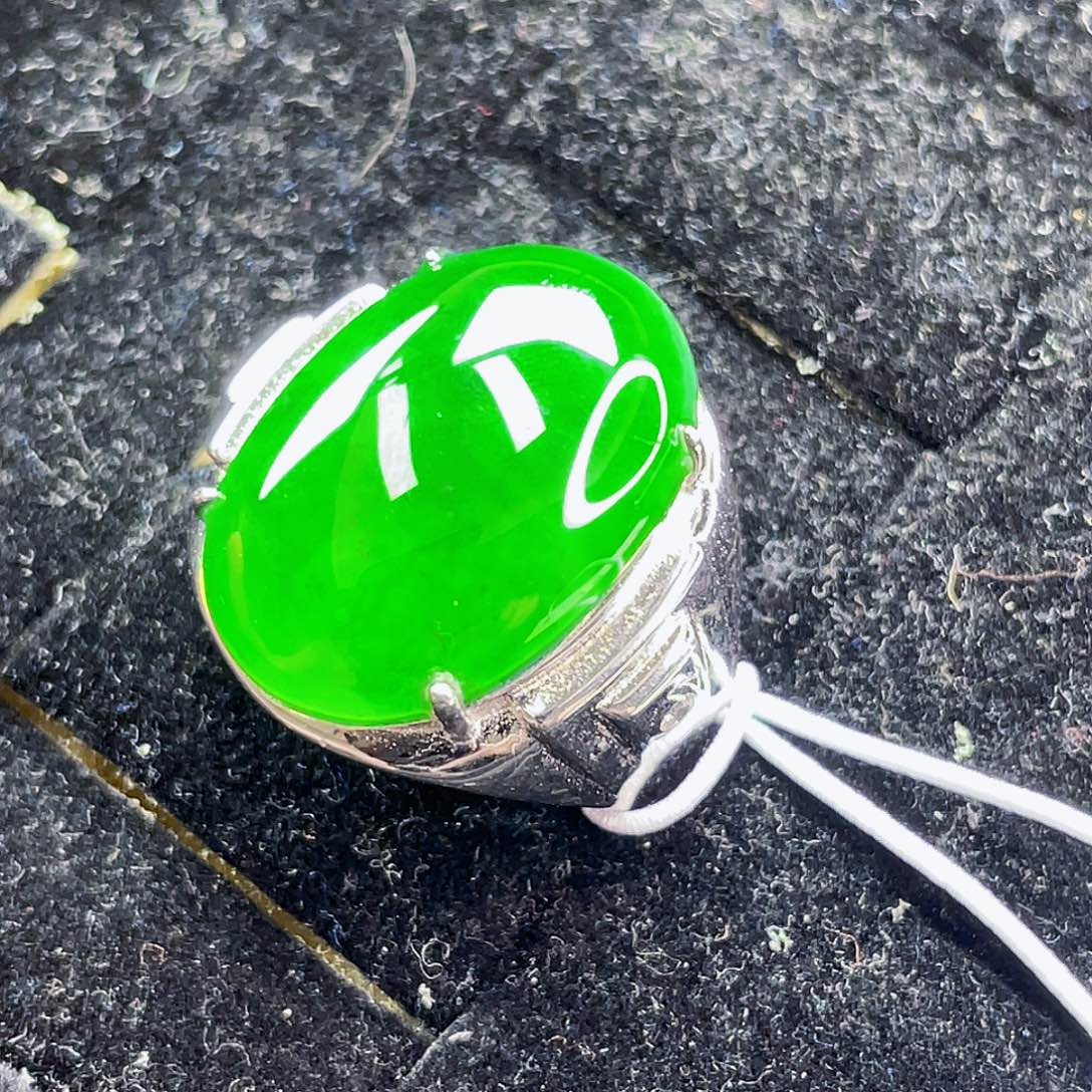 翡翠银S925镶嵌吊坠(不含链)27