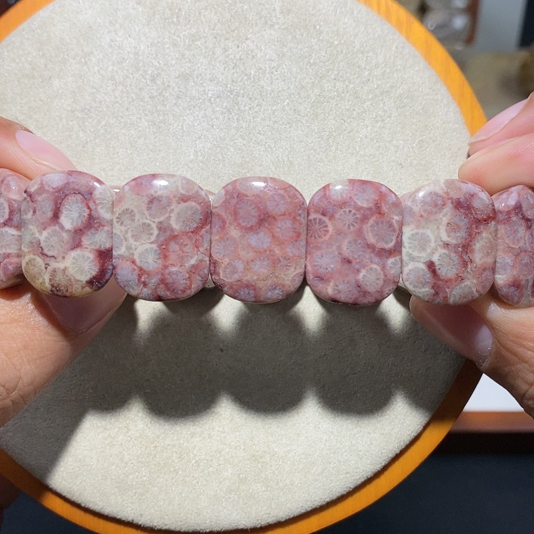 硅化珊瑚（珊瑚玉）手串未镶嵌紫色14