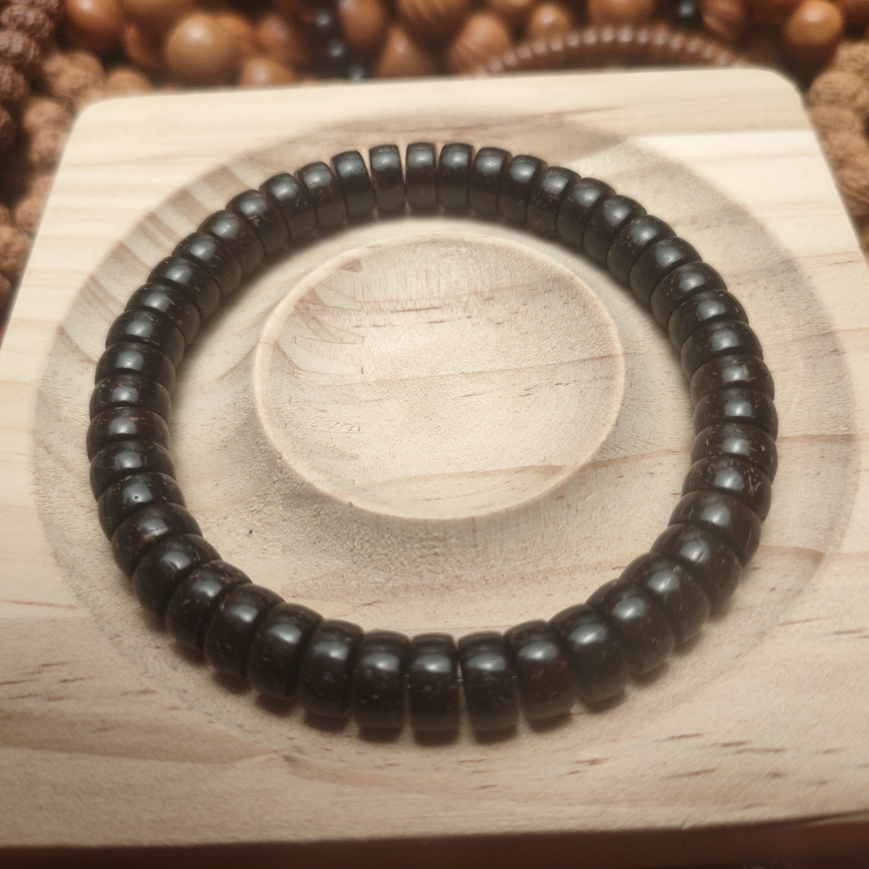 椰蒂药片小单圈7*4 原印尼椰蒂手串精品文玩薄切药片