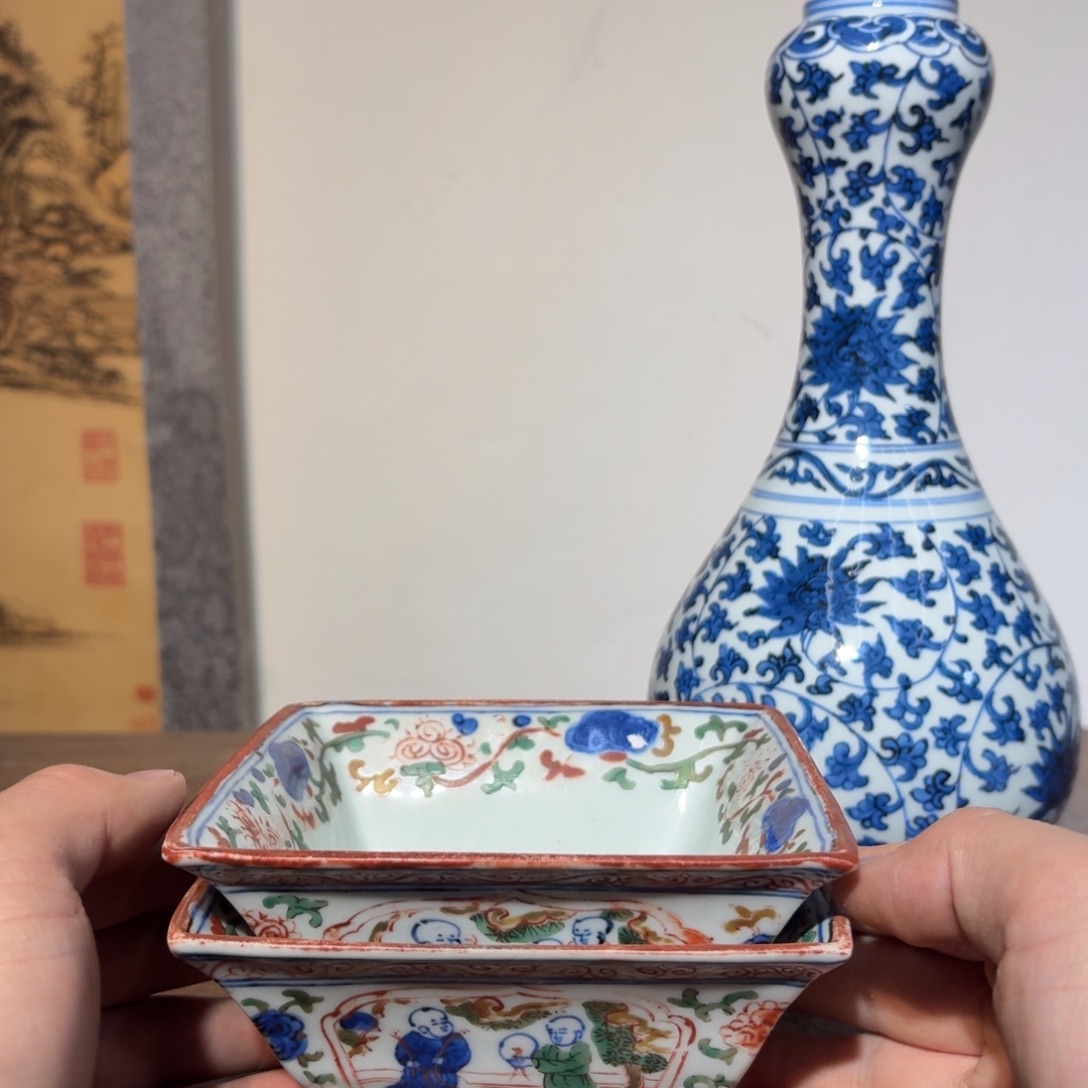 虎***料陶摆件瓷器工艺品摆件青花