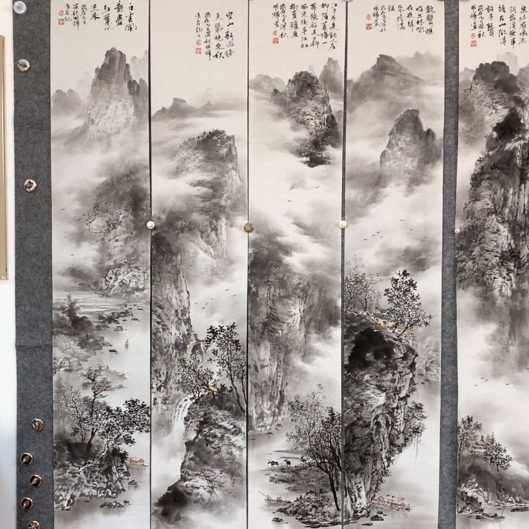 ****王国画山水作品写意