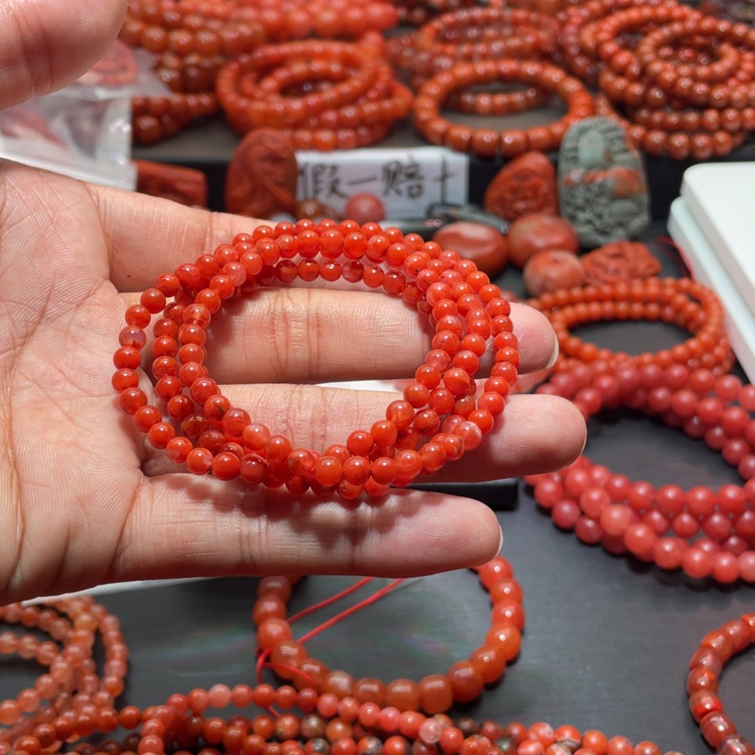 南红玛瑙手链未镶嵌