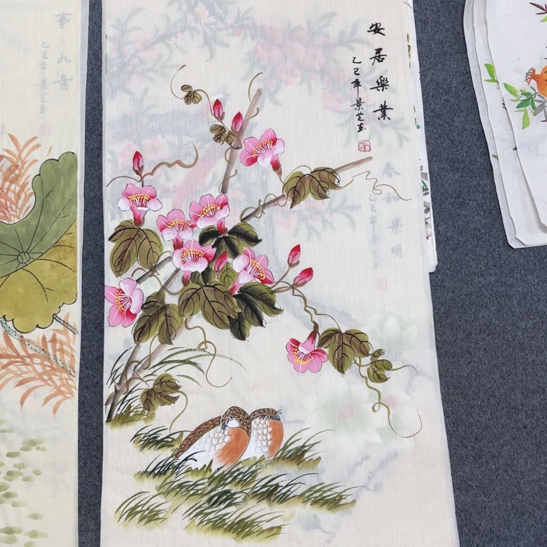 国画尺寸50X100手绘作品 