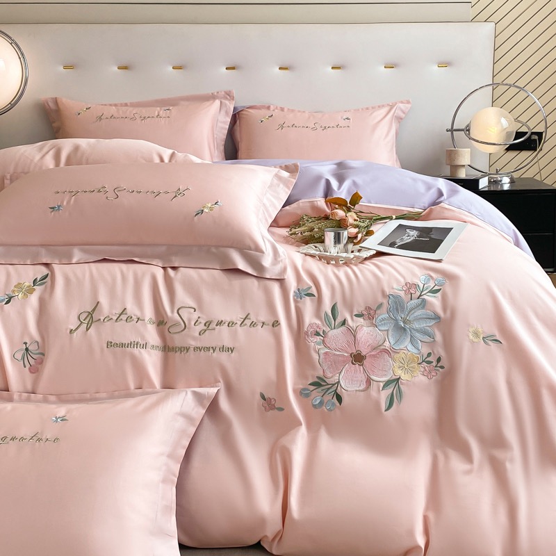 高支高密全棉刺绣四件套-YJ繁花