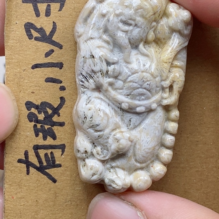 颈饰未镶嵌硅化珊瑚（珊瑚玉）