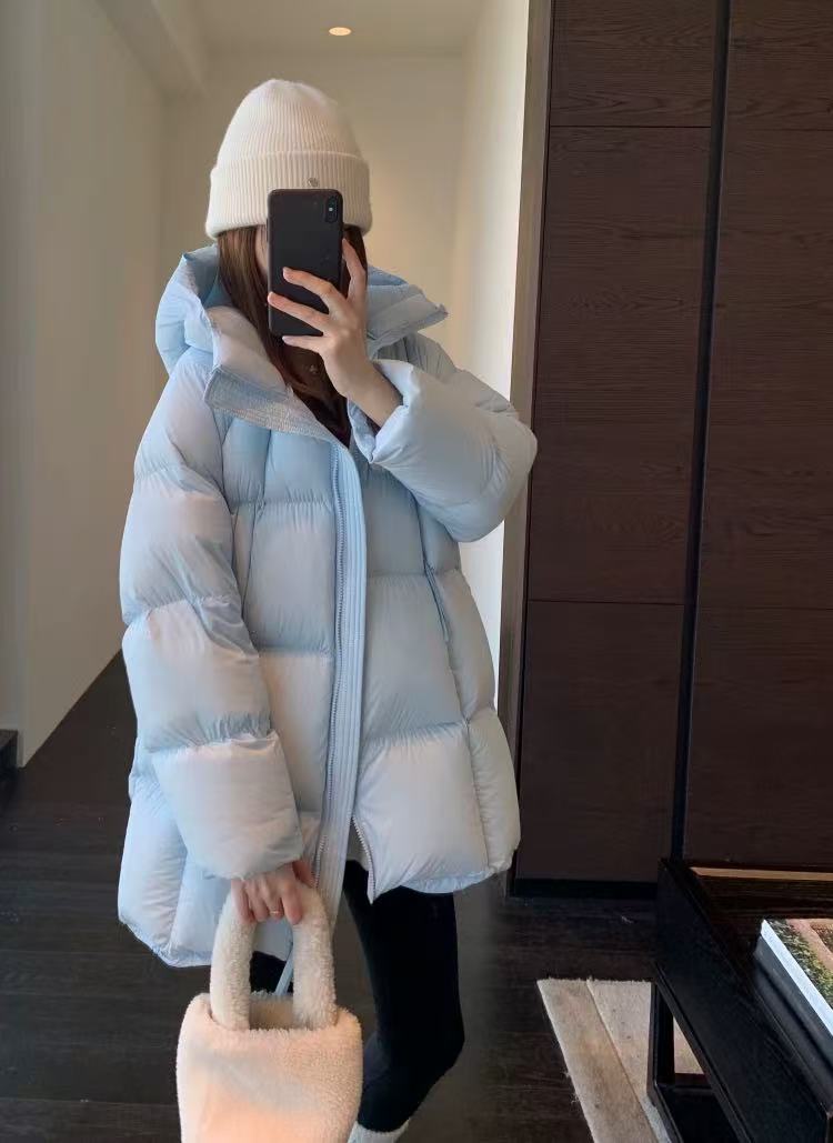 【90鹅系列】贝贝款超轻保暖加厚蓬松连帽羽绒服中长款