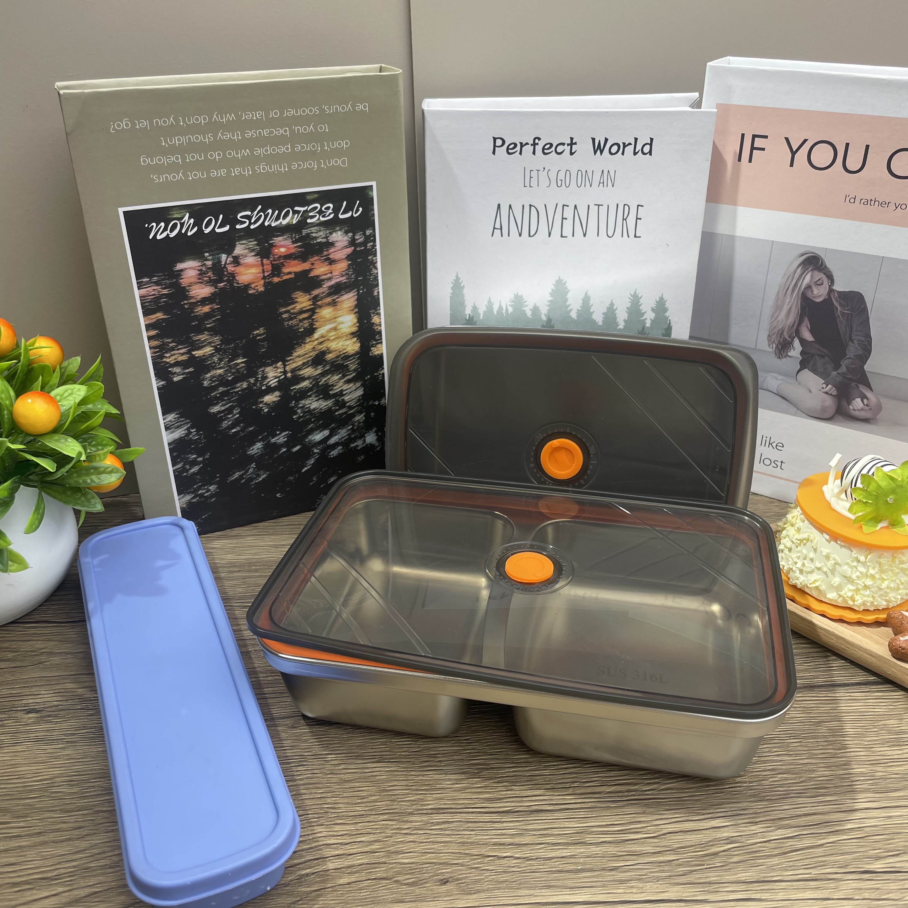 年尾高货汤姆自订高品质饭盒一大一小配餐具家用厨房【汤家限定】