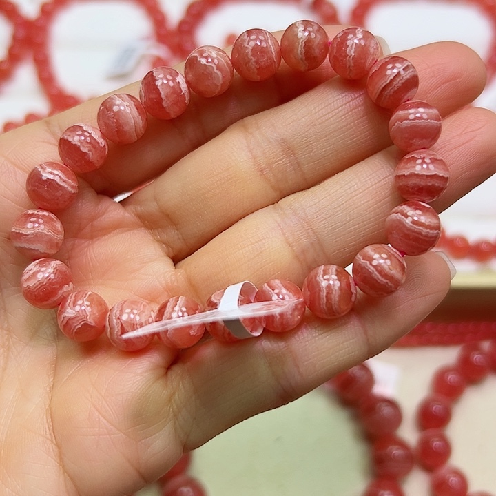 菱锰矿（红纹石）手串未镶嵌