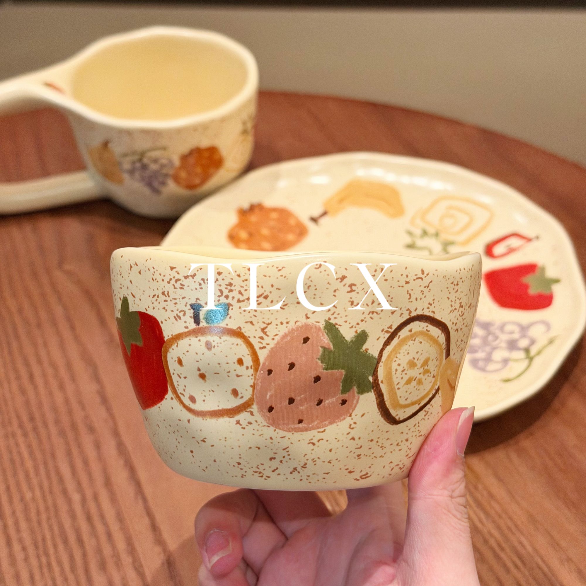 【TLCX 外贸原单】手绘涂鸦水果风-4.5英寸米饭碗