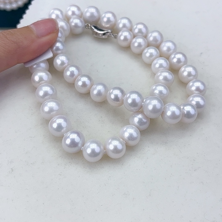 淡水珍珠颈饰银S925镶嵌10➕极光高品