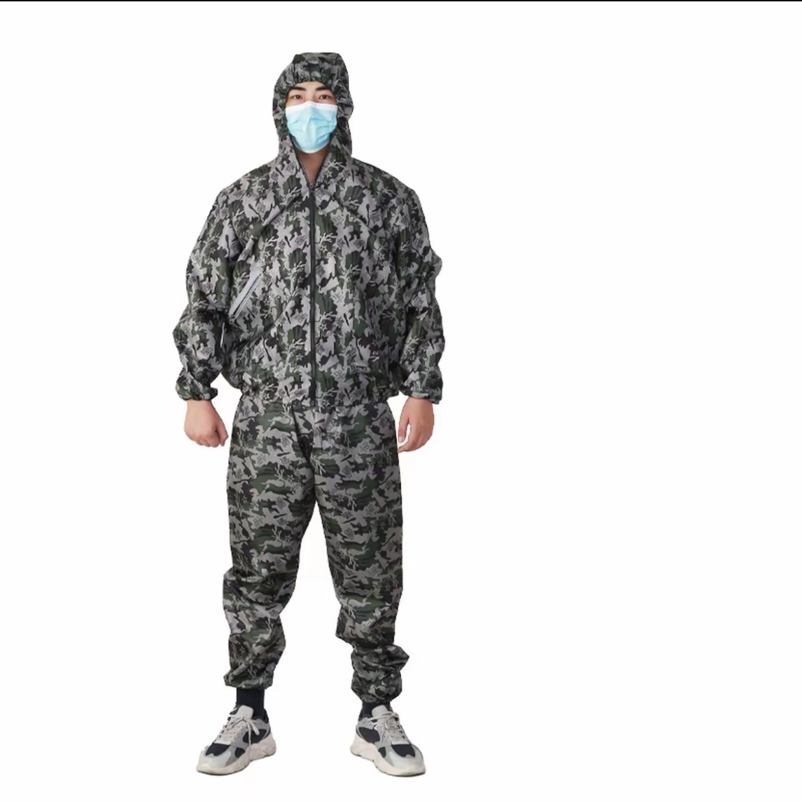 防尘服套装连帽防脏带帽分体防尘衣男款衣服防静电工作服劳保服