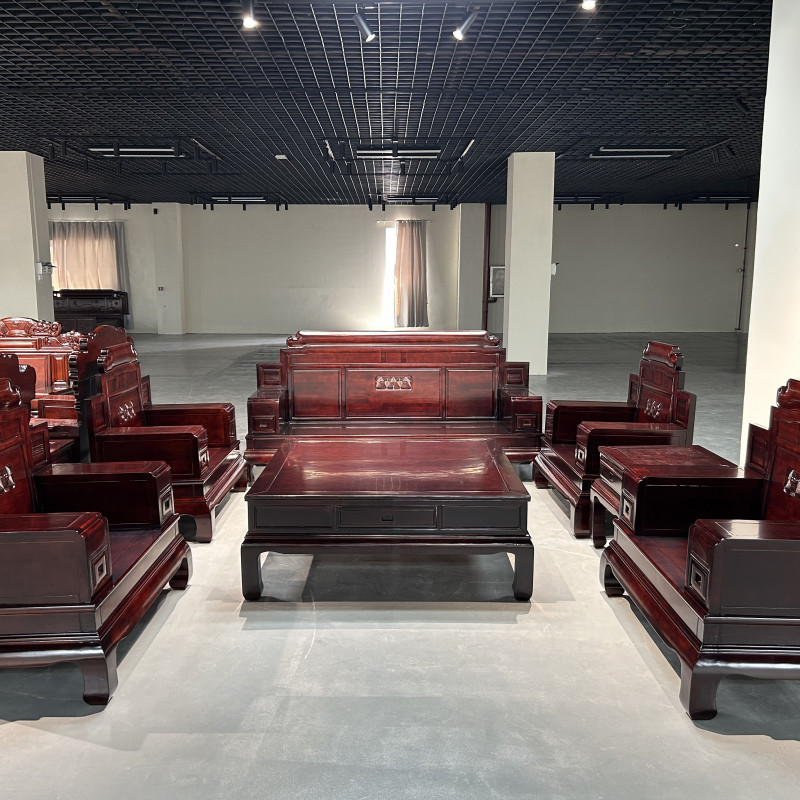 新中式2号款酸枝木全实木打造新中式古典榫卯结构红木工艺沙发