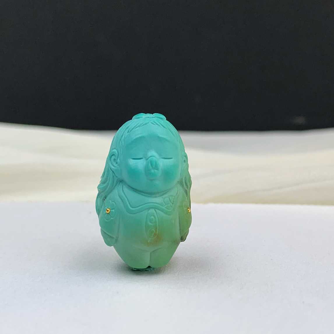 湖北原矿绿松石精工高瓷嘟嘟嘴配串配饰