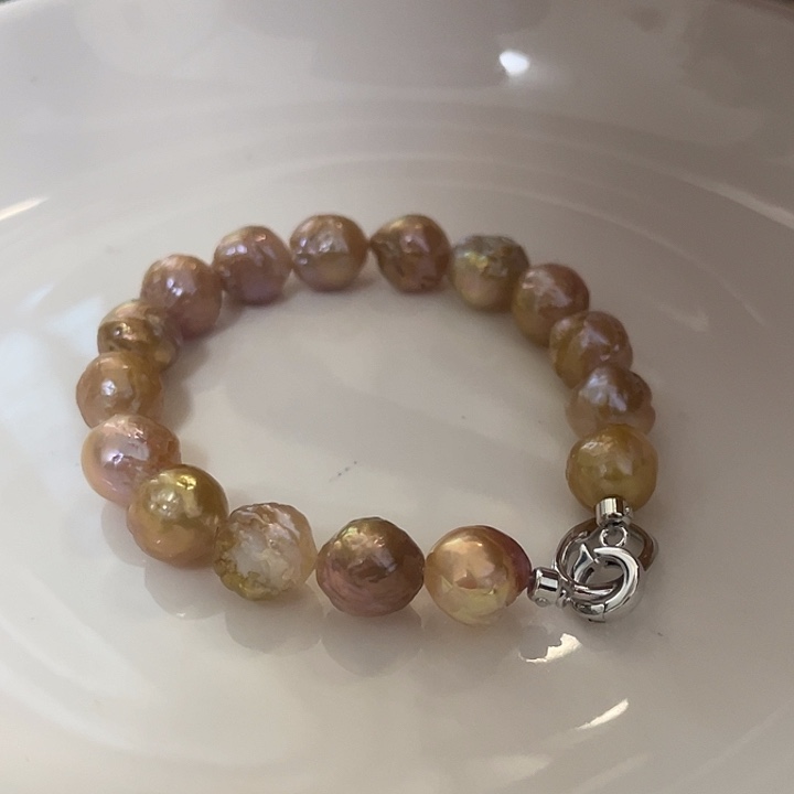 手链淡水珍珠银S925镶嵌