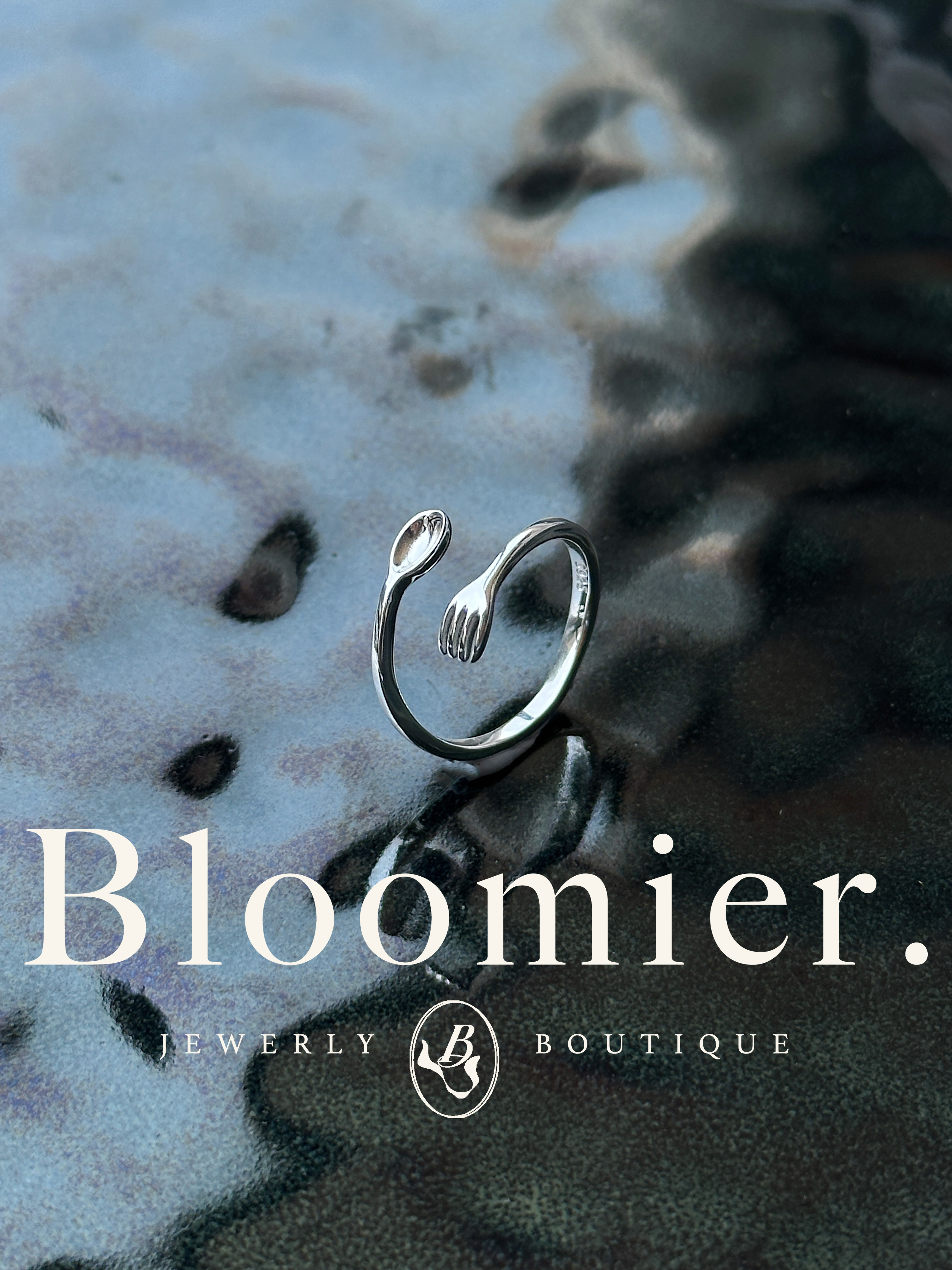 925银戒指 【Bloomier】S925纯银 卡尔的午餐立体感戒指 开口可调节