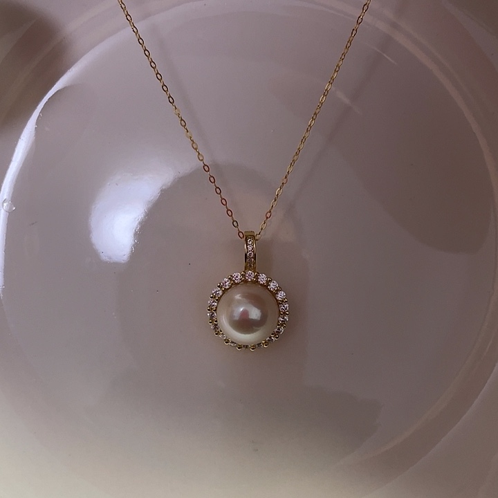 淡水珍珠银S925镶嵌颈饰