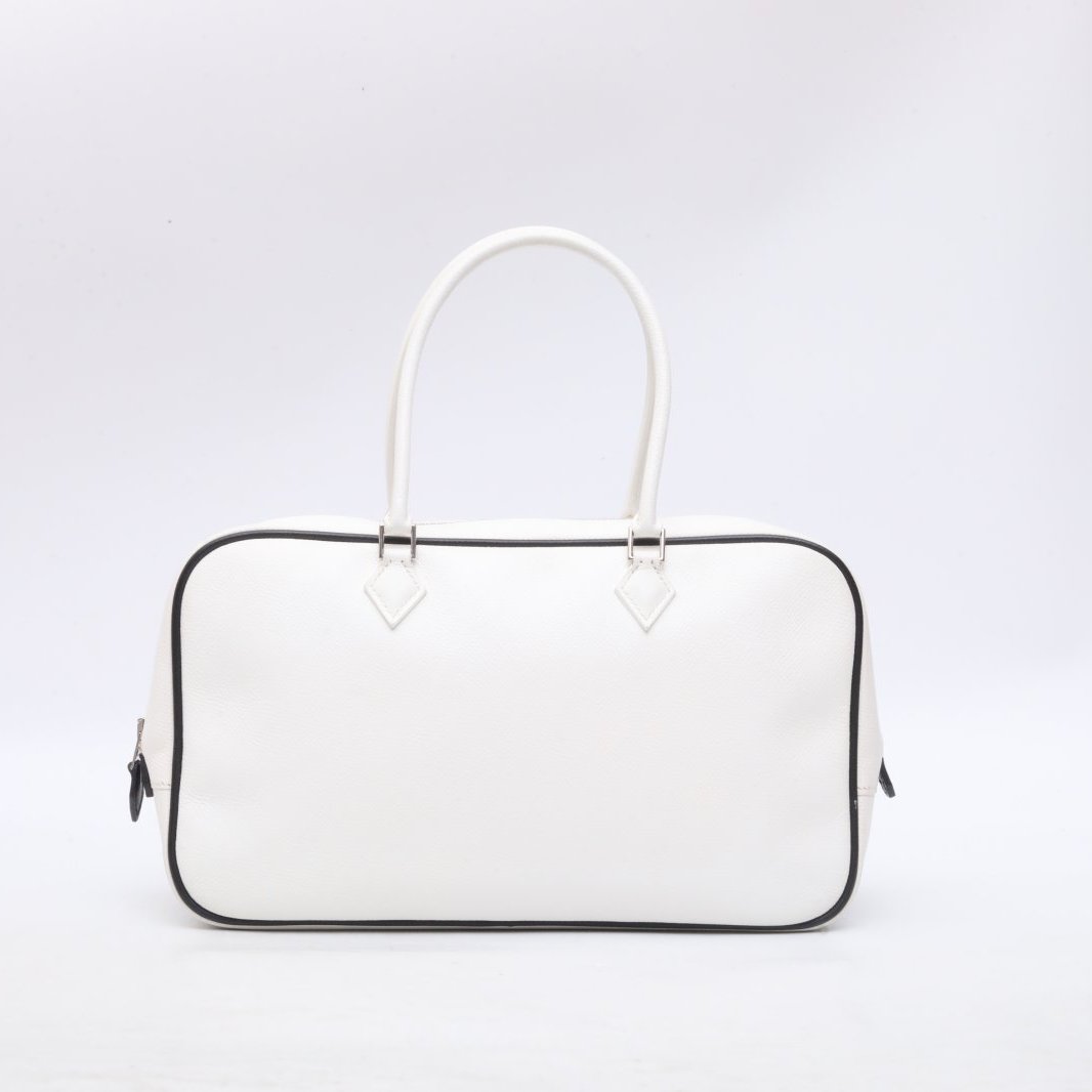 99新 Hermes/爱马仕 小花姑姑664294 框J Plume 28 白色 手提包