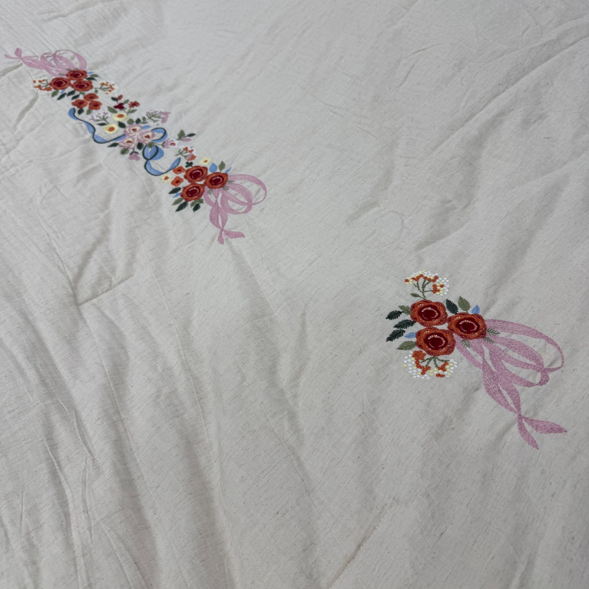 【麻代先生】罗布麻彩花刺绣单人/标准被(标准3.5斤)(加大4.5斤)