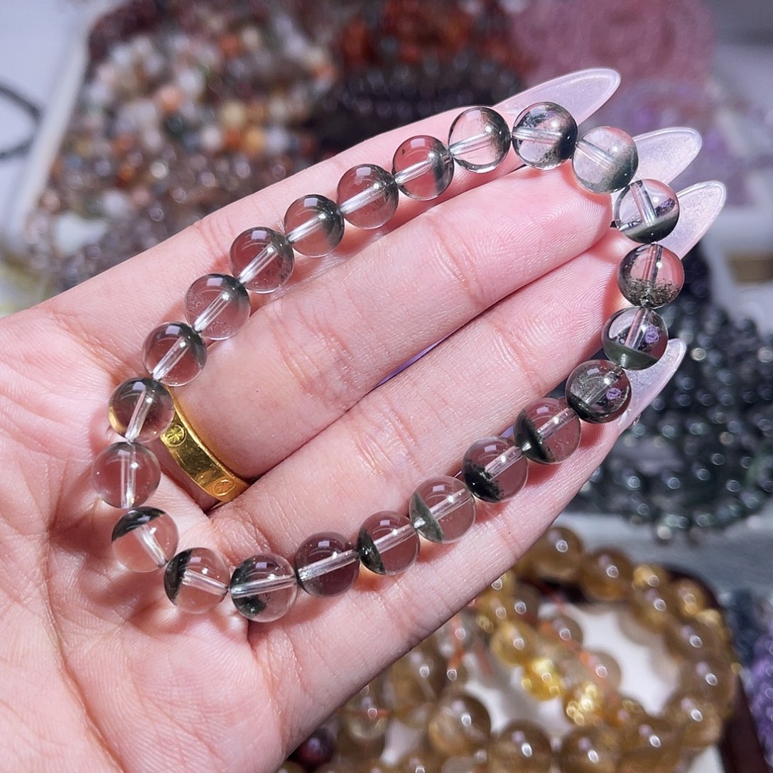 水晶手链未镶嵌小半盆绿幽灵8