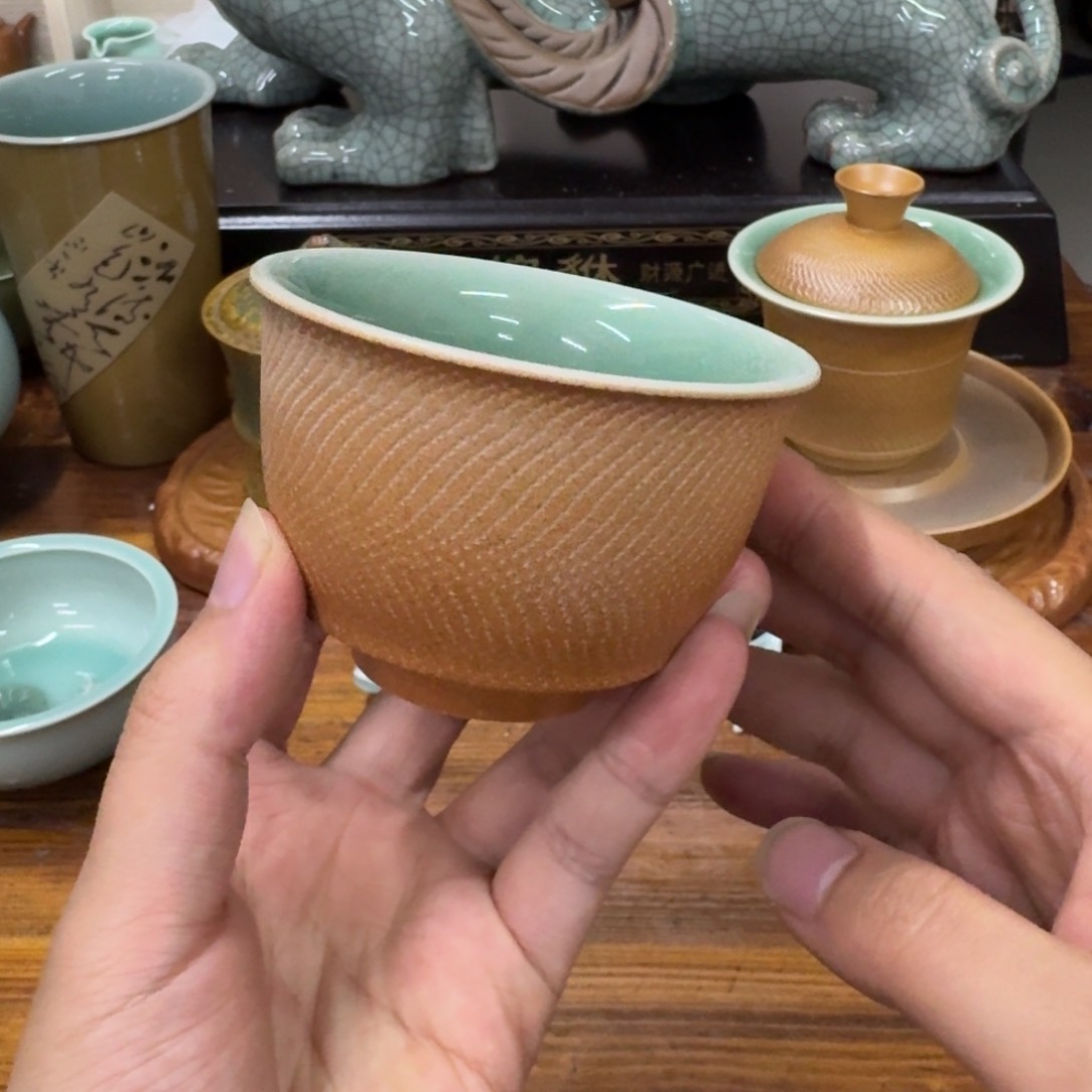 龙泉青瓷茶具微瑕9906