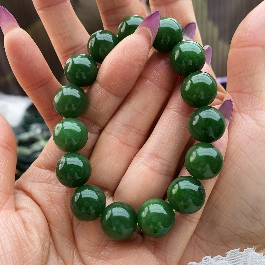 和田玉未镶嵌手链卡14碧玉